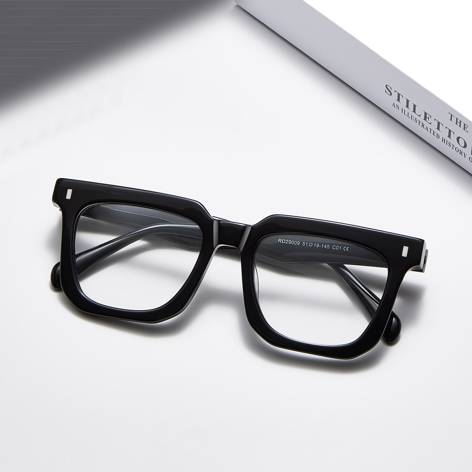 RD29009 Gafas de acetato texturizadas de carey con montura cuadrada atrevida