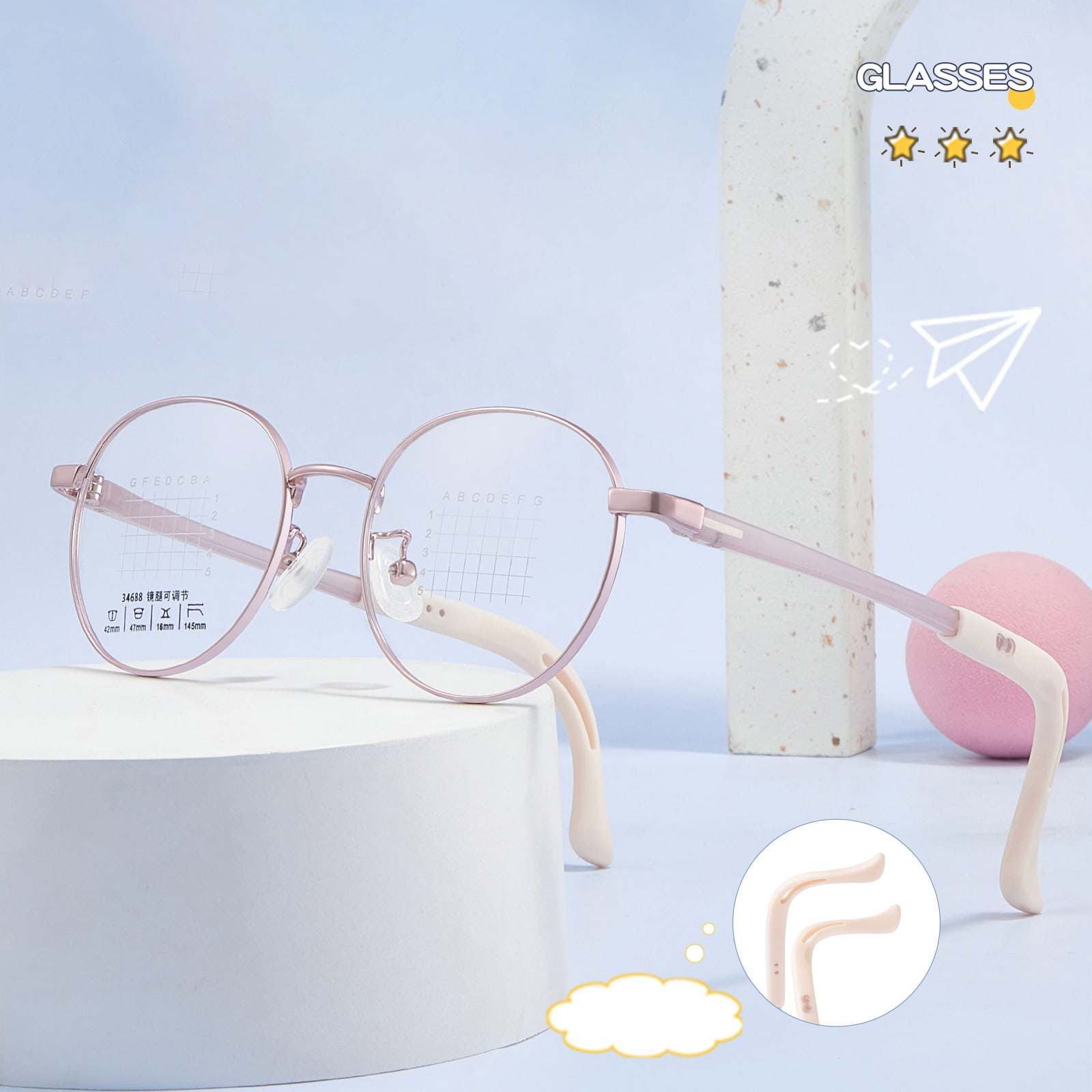 34688 Gafas de aleación de seguridad con hebilla sin tornillos para niños
