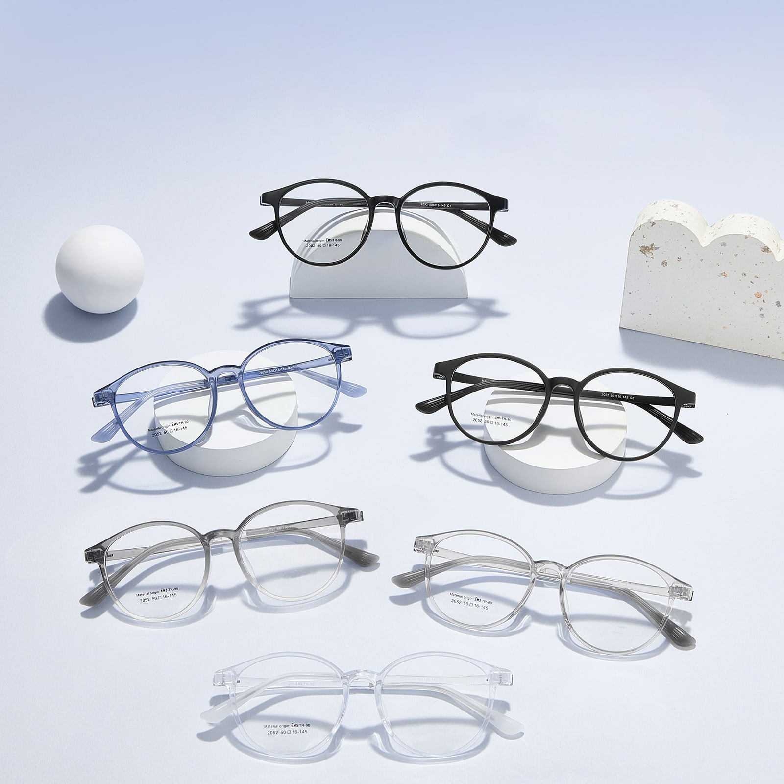 2052 Bisagra de tirachinas ultraligera EMS Almohadillas nasales de silicona suave Gafas