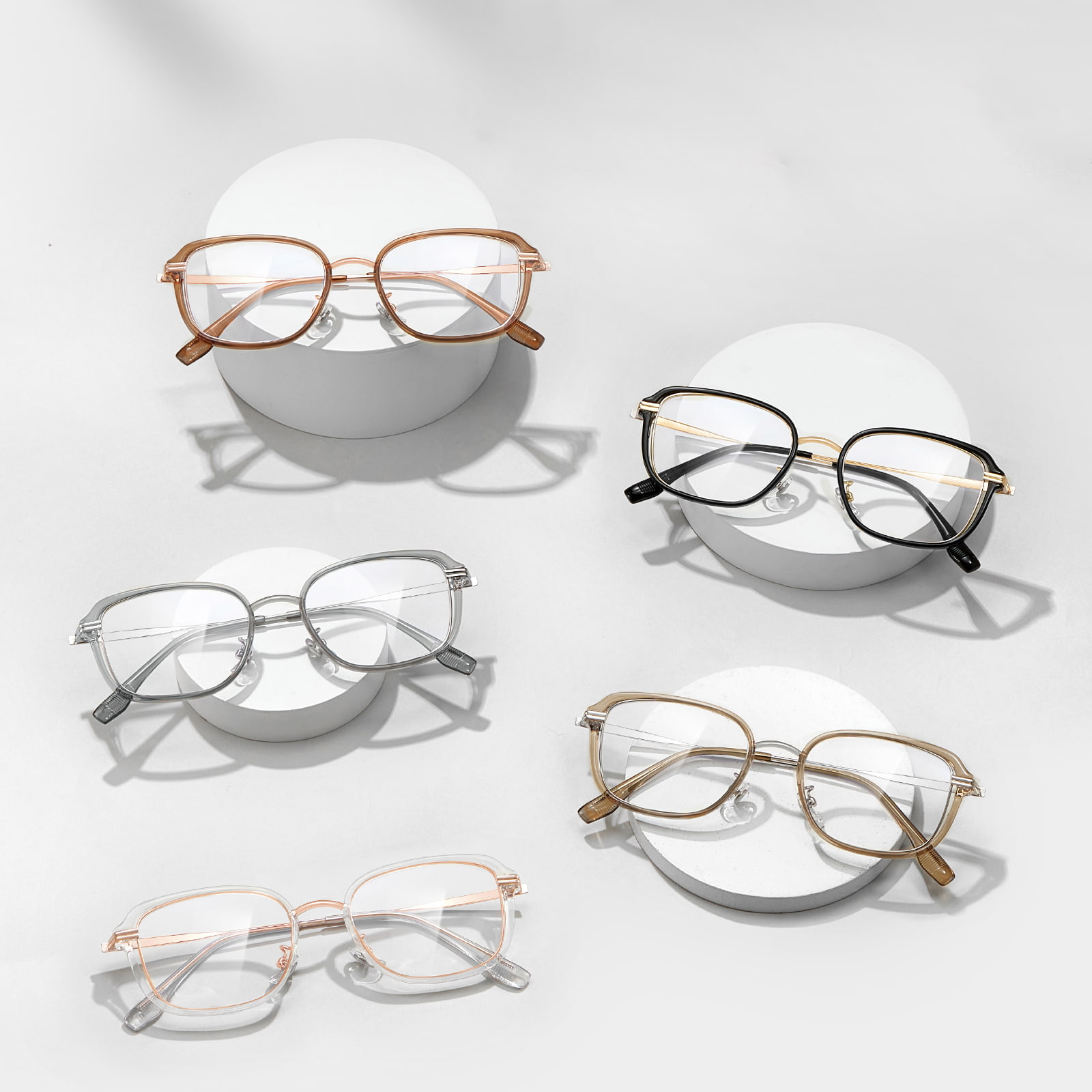 23061 Gafas antiluz azul ligeras huecas con pegamento dorado