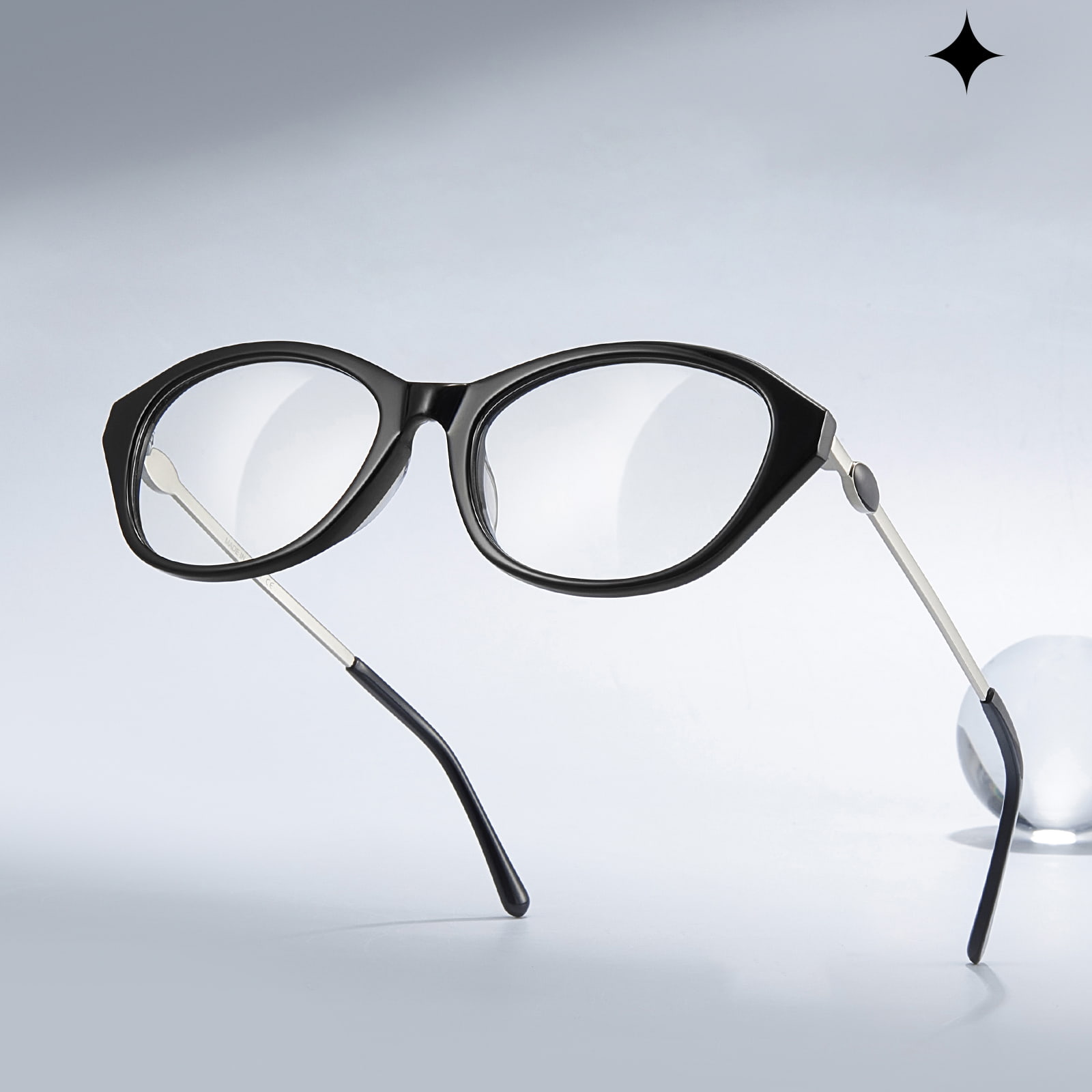 BC2039 Gafas retro de acetato claro tipo ojo de gato