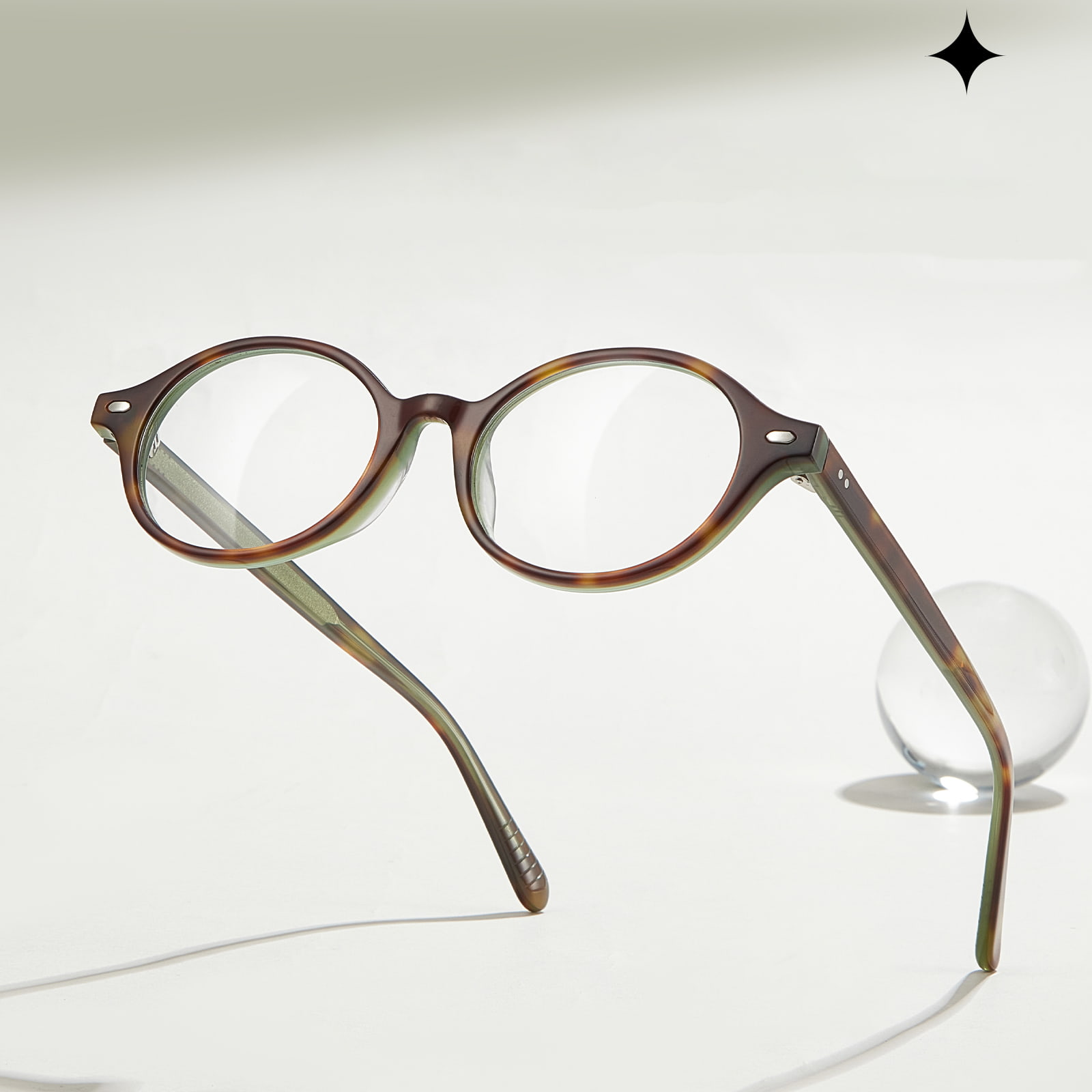BC8046 Gafas ovaladas simples de acetato hipoalergénico