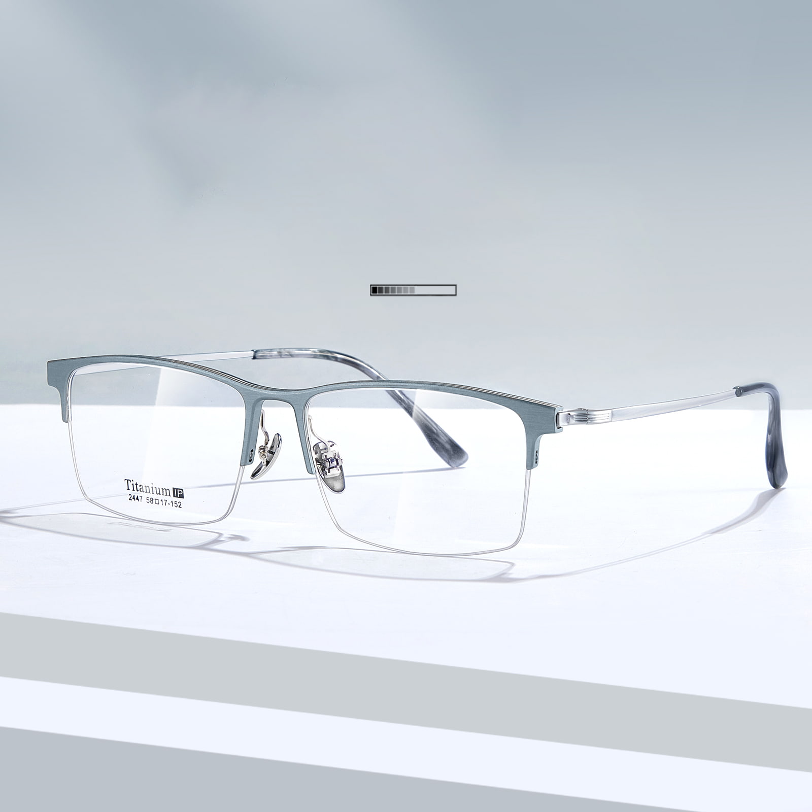 2447 Gafas de magnesio de aluminio con medio marco grande para oficina de computadora