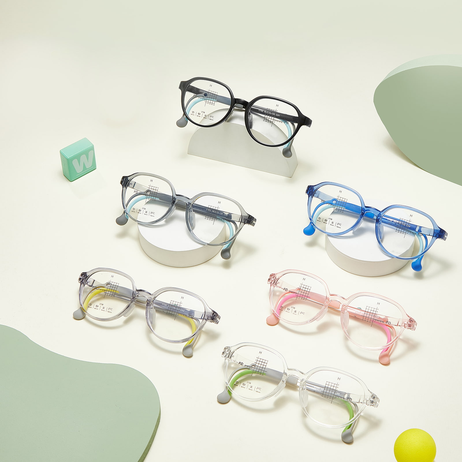 1730 Gafas con almohadilla para la nariz de silicona suave, curvadas arbitrariamente, respetuosas con el medio ambiente y respetuosas con la piel