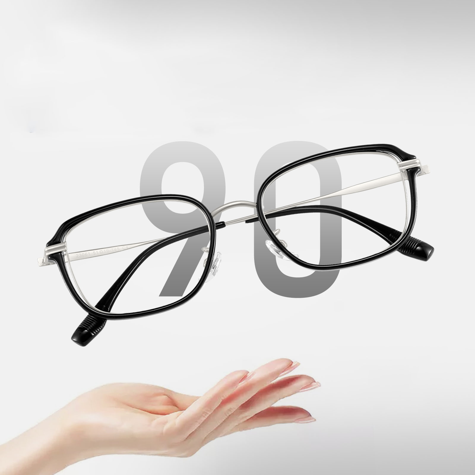 23061 Gafas antiluz azul ligeras huecas con pegamento dorado