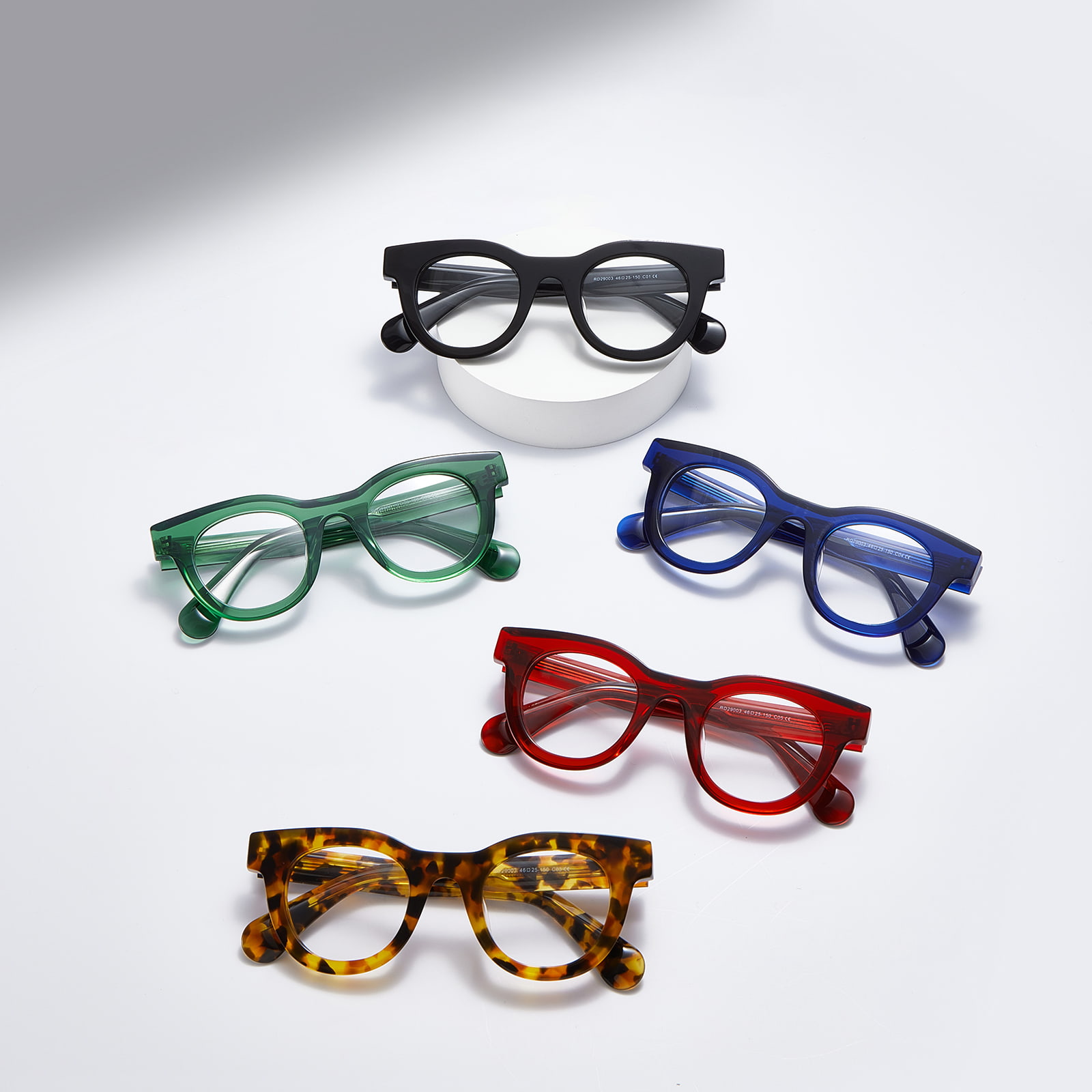 RD29003 Gafas de placa resistente con montura redonda gruesa