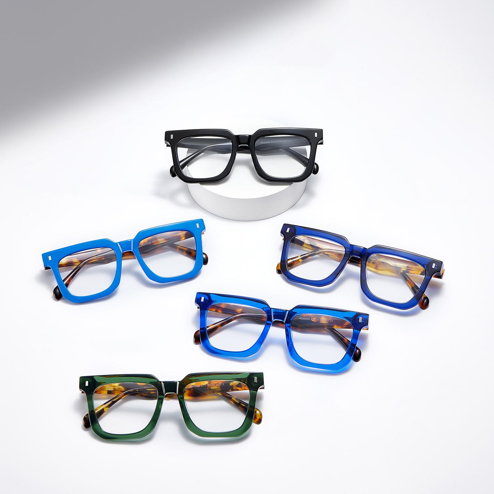 RD29009 Gafas de acetato texturizadas de carey con montura cuadrada atrevida