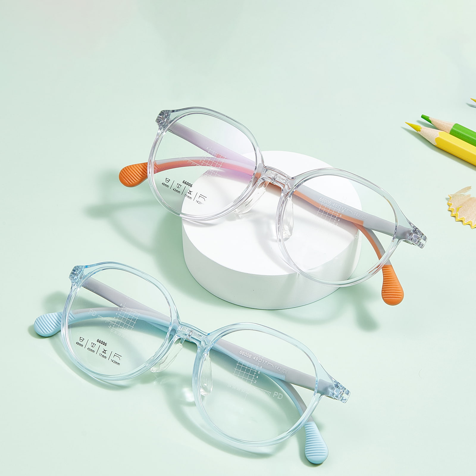 66006 Gafas infantiles con almohadilla nasal de silicona suave en forma de U multicolor