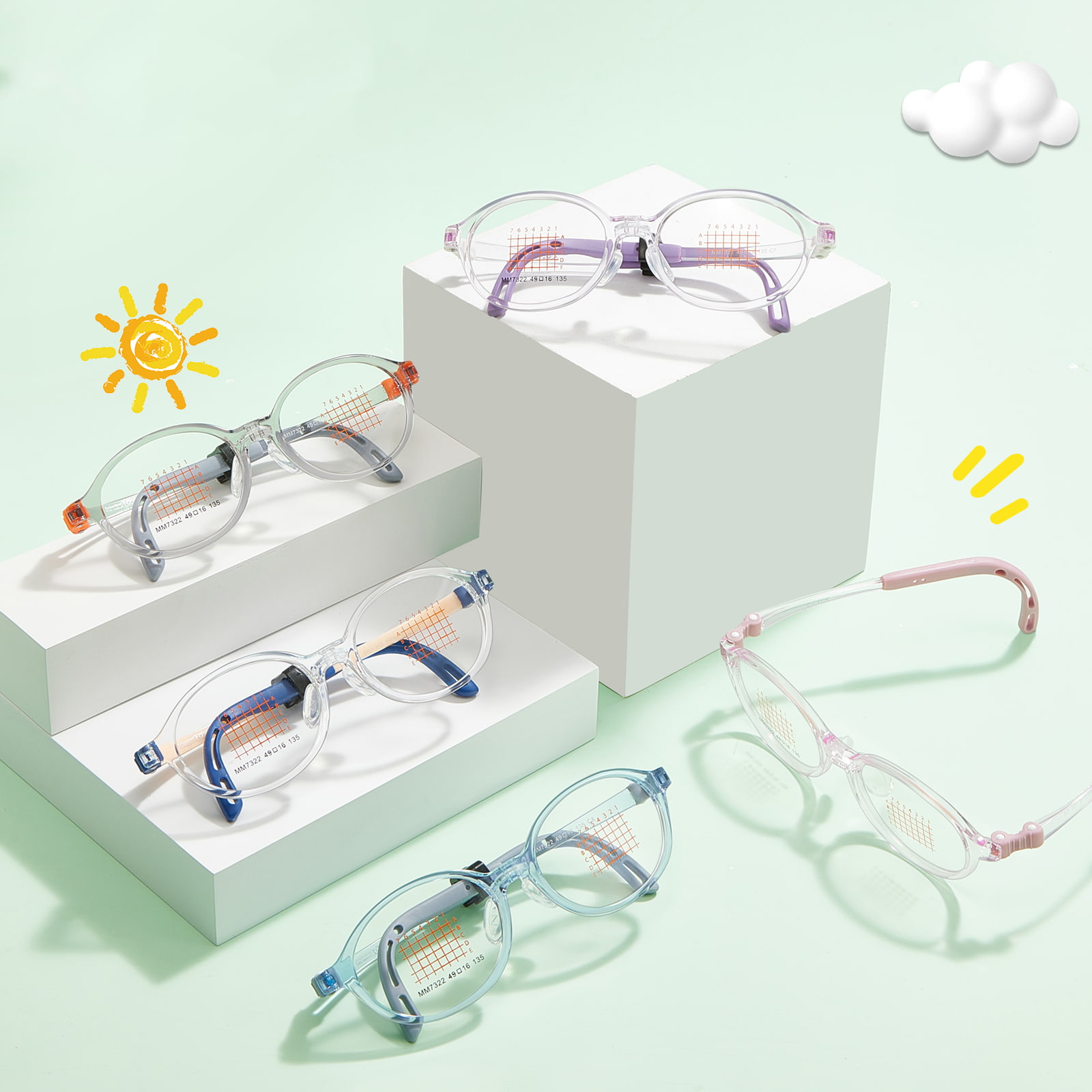 Gafas EMS de corrección de astigmatismo no deformadas MM7322