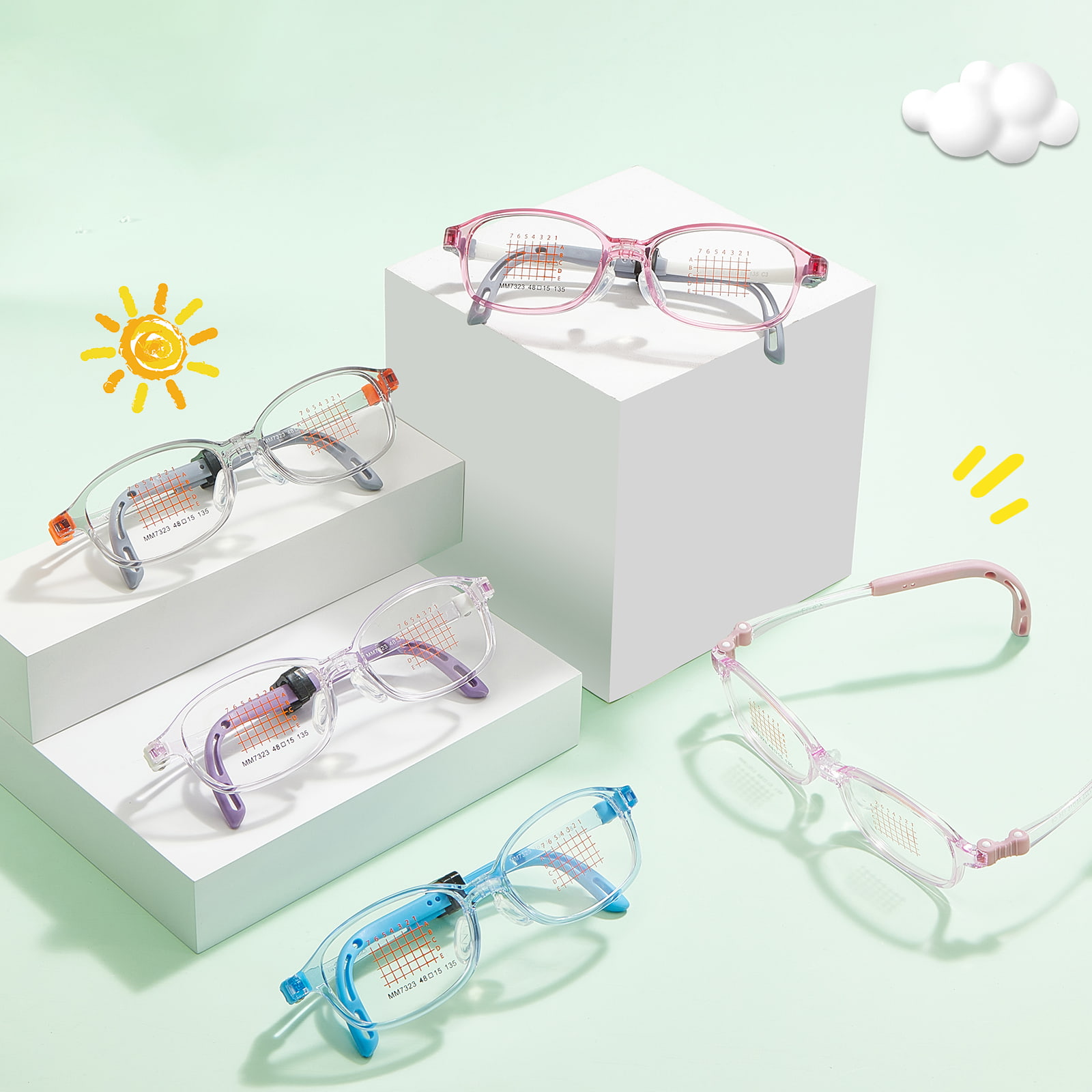 Gafas EMS ligeras y adaptables al crecimiento MM7323