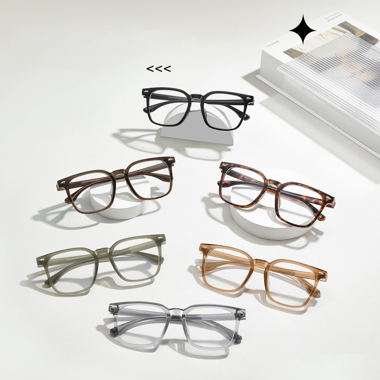 Gafas de bloqueo de luz azul ligeras con montura cuadrada JF8042