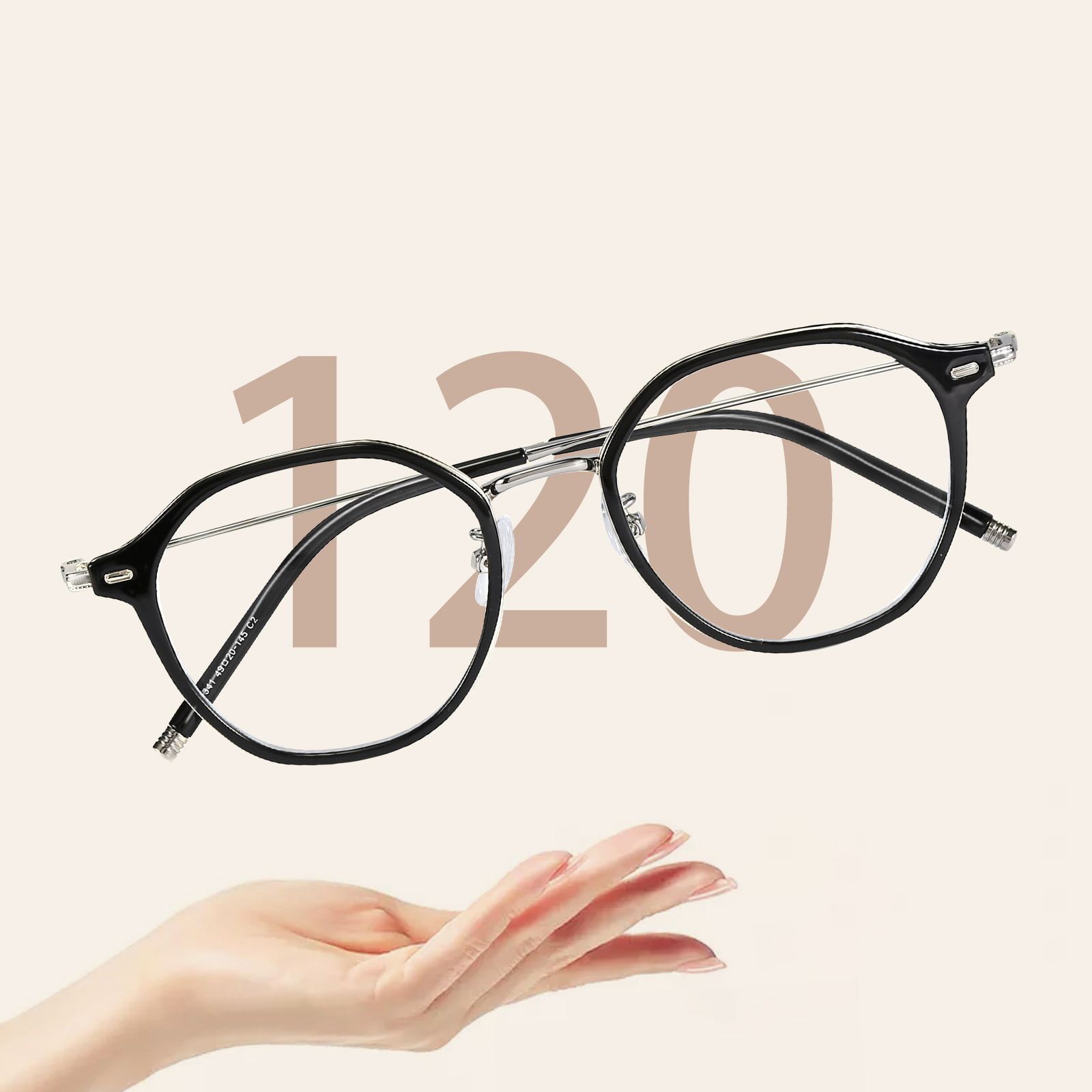 01341 Gafas con pegamento dorado ajustables libremente, gafas antiluz azul