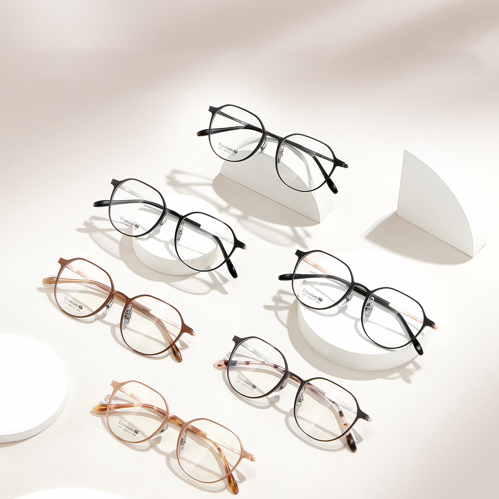 2451 Gafas de lectura de aluminio y magnesio antirrayas de una sola pieza