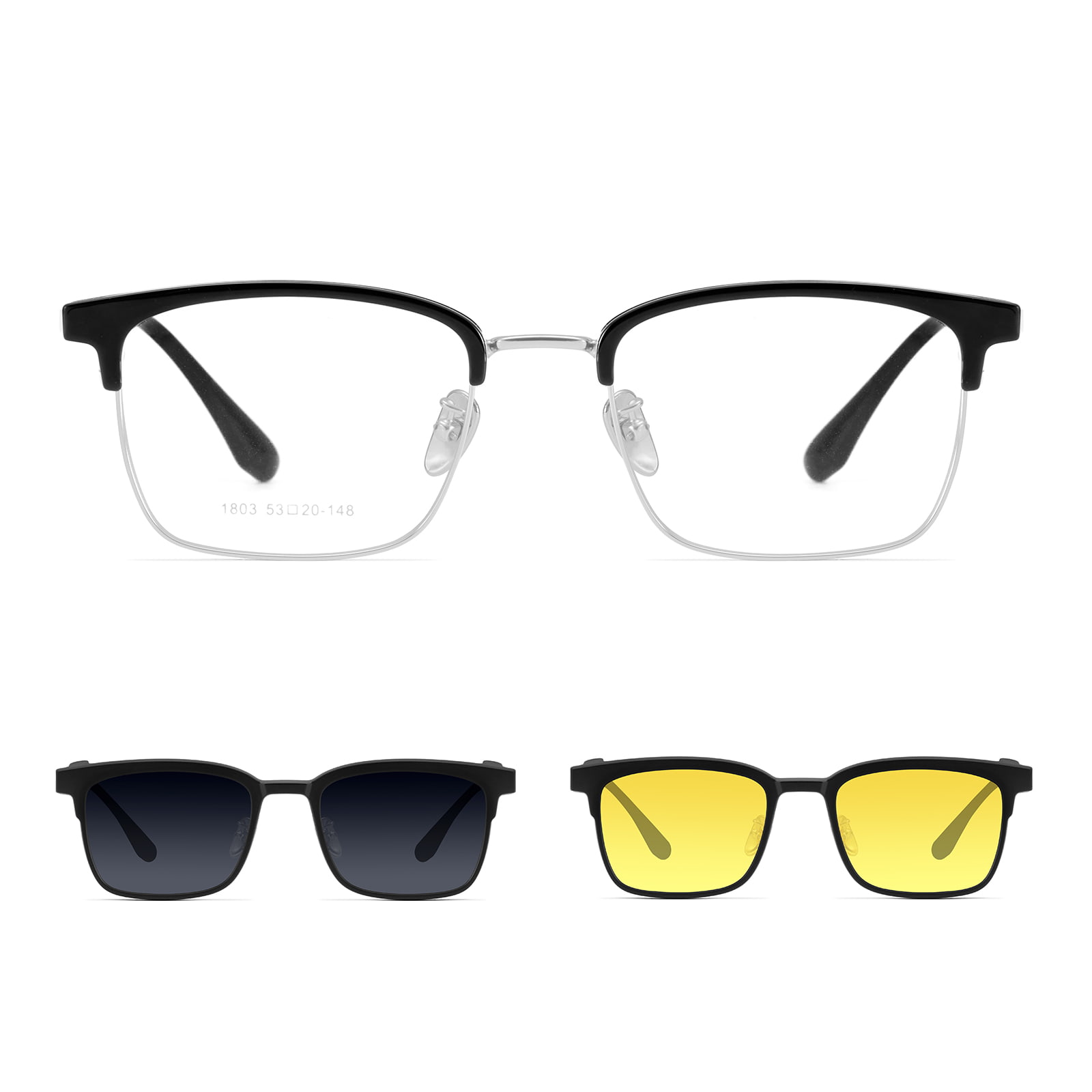 1803 Gafas de sol para miopía de conducción Juego magnético fuerte 3 en 1