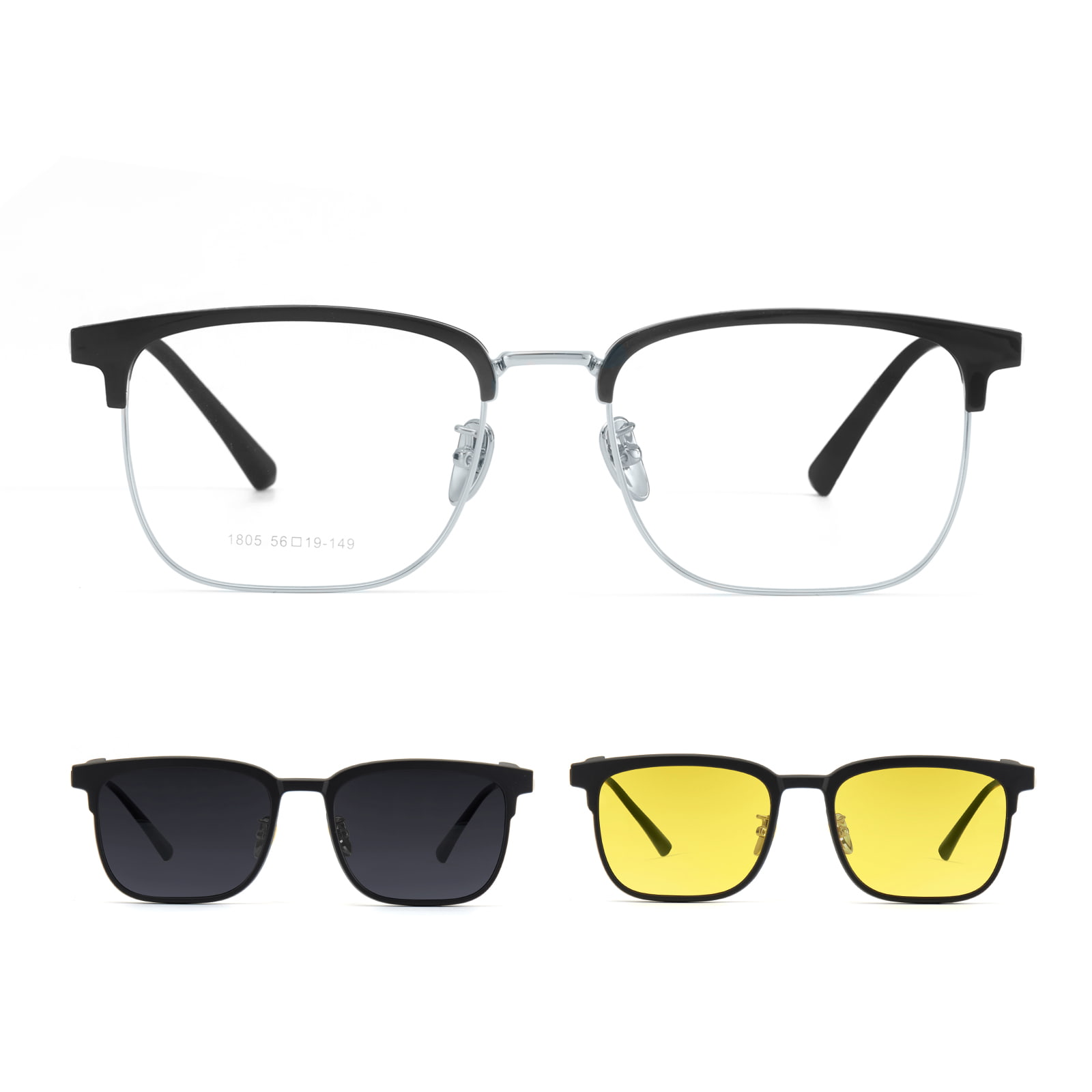 1805 Gafas de sol magnéticas tres en uno con polarizador magnético de liberación rápida sin costuras