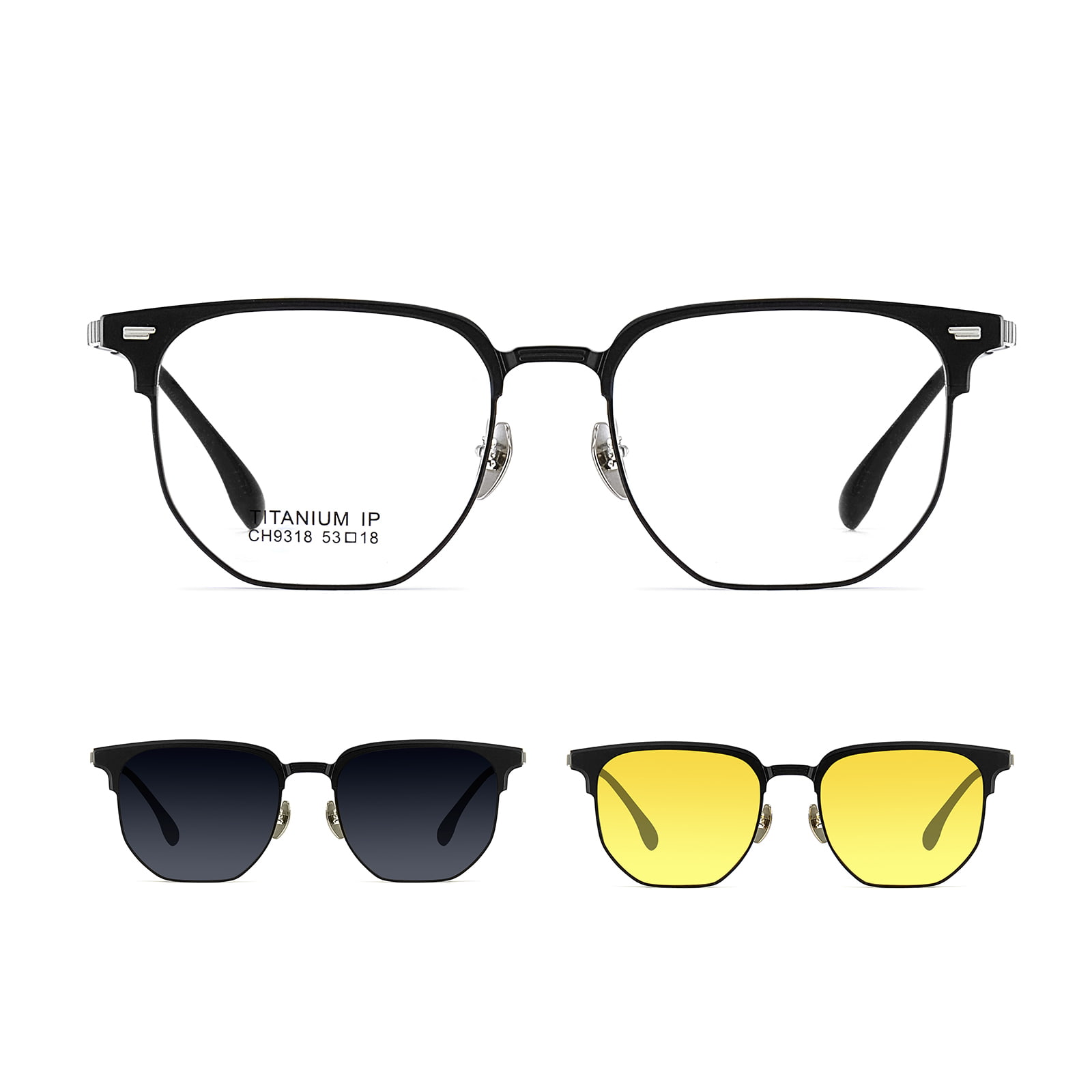 CH9318 Gafas de sol magnéticas tres en uno con espejo poligonal Great Wall