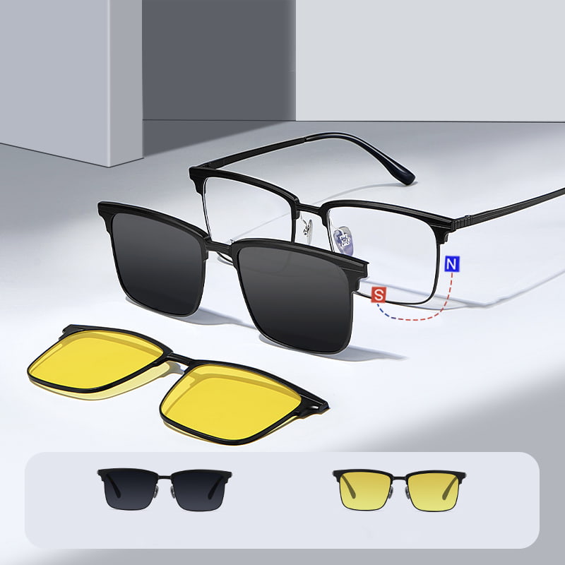 CH9202 Gafas de sol magnéticas tres en uno para miopía de una pieza finamente talladas