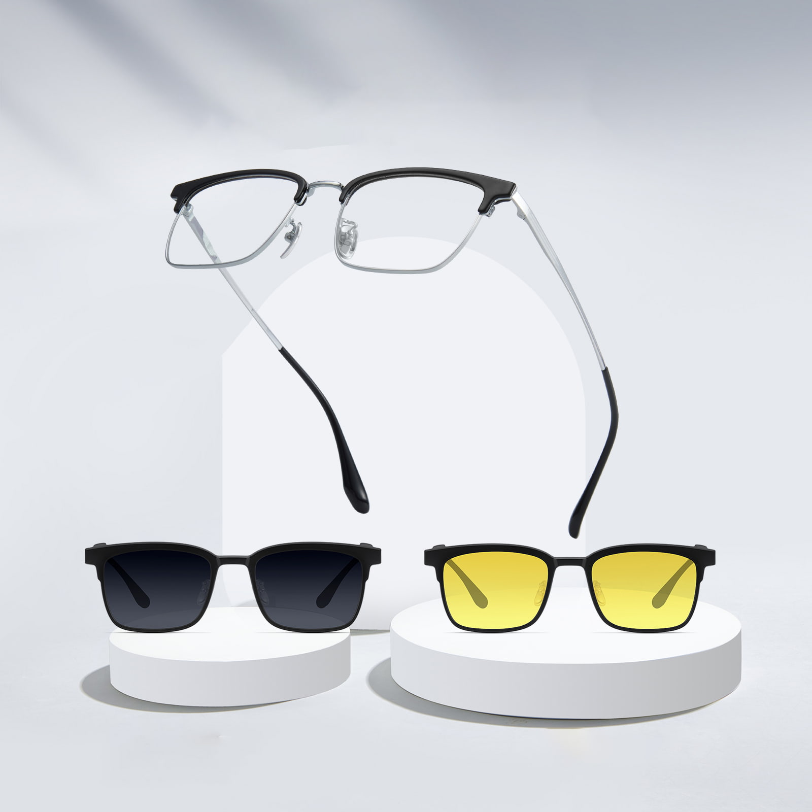 1803 Gafas de sol para miopía de conducción Juego magnético fuerte 3 en 1
