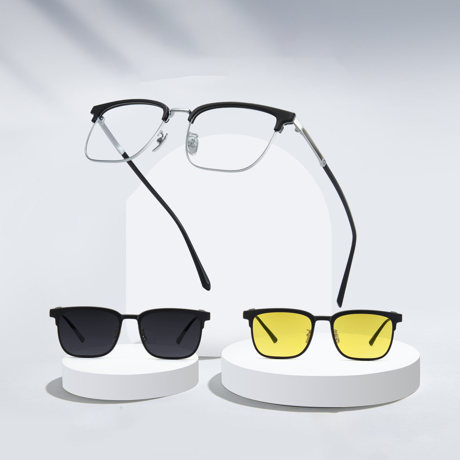 1805 Gafas de sol magnéticas tres en uno con polarizador magnético de liberación rápida sin costuras