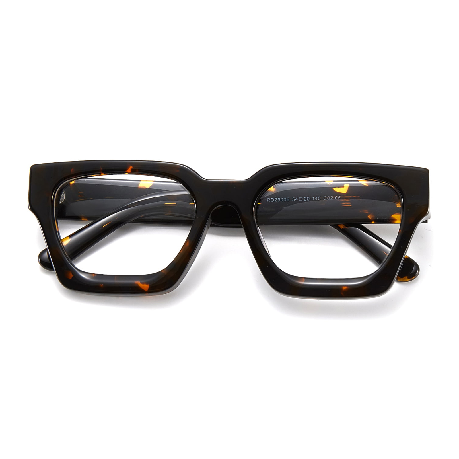 RD29006 Gafas de acetato con montura cuadrada rugosa y bisagras