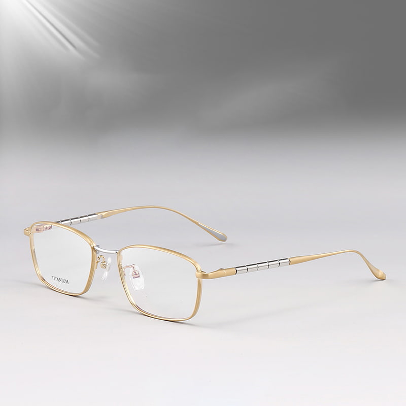S9072 Gafas redondas de titanio puro Elite de bambú
