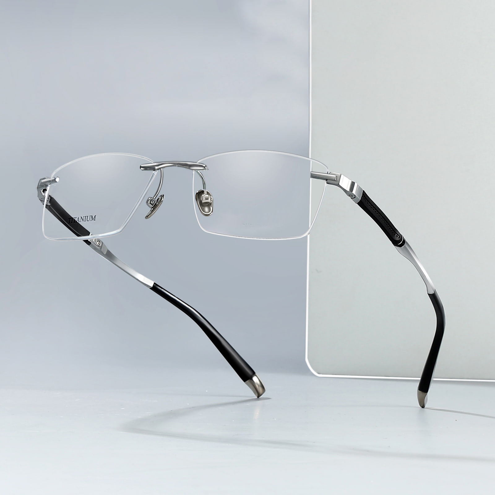 9058 Gafas de titanio puro con borde antirotura sin marco