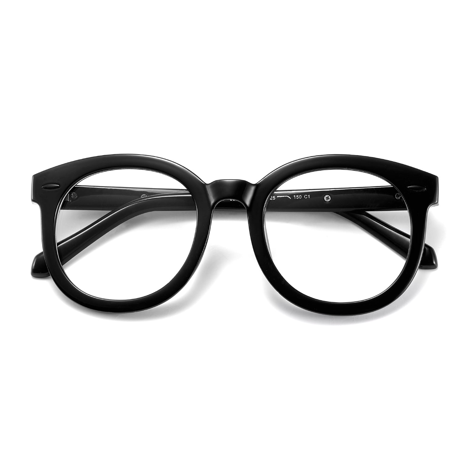 8391 Gafas antiluz azul con patillas en forma de flecha y montura redonda grande